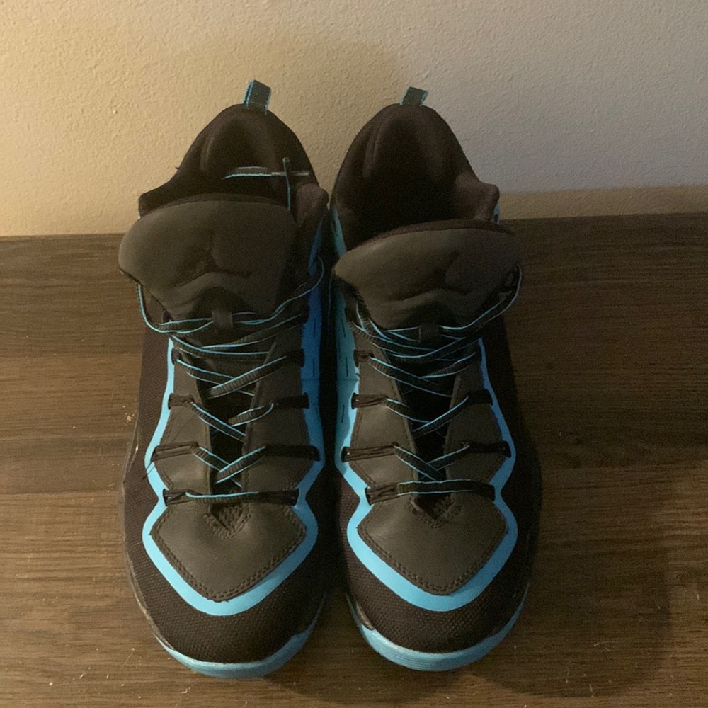 Black/Blue trim Air Jordan’s.